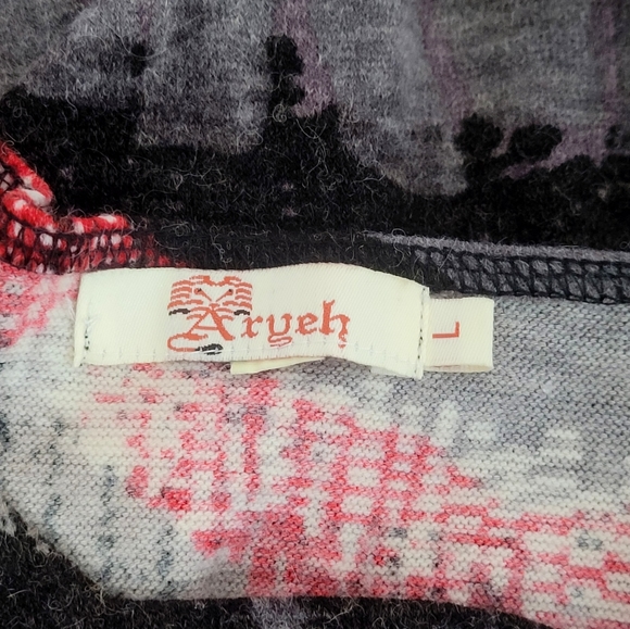 Aryeh Long Sleeve Tunic Sweater Dress Abstract Print Boho Festival Indie Size L - Picture 6 of 7